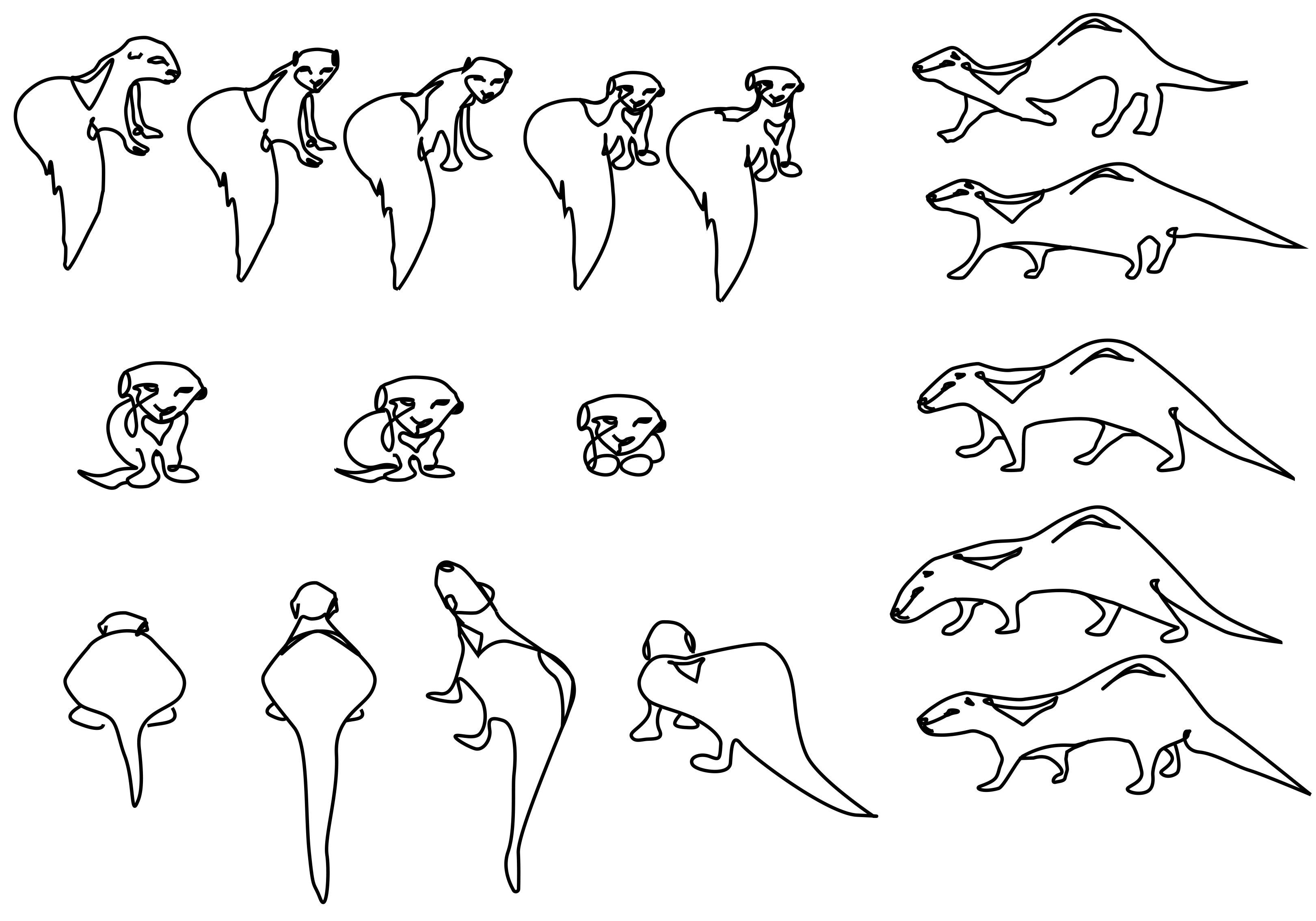 Line-drawing still from Cambodia Travel Diary animation