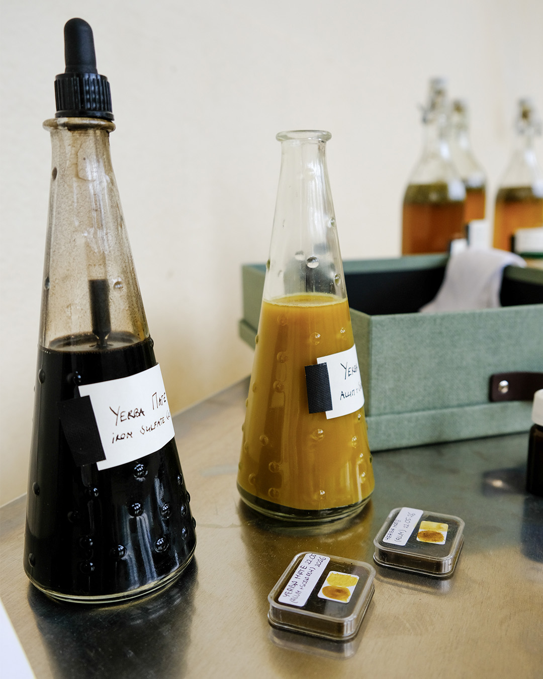 Yerba mate inks and pigment samples