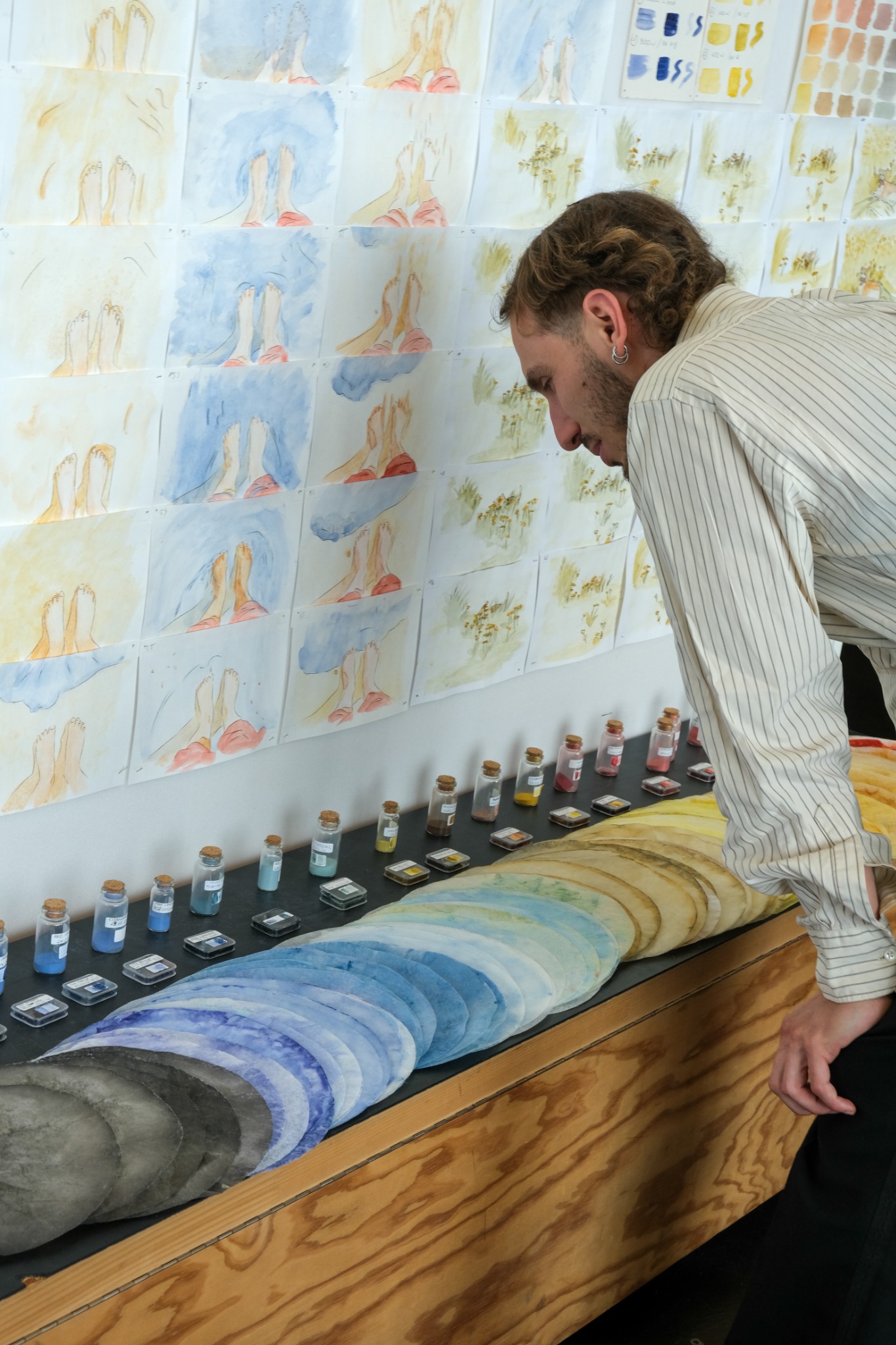 Visitors engaging with The Yellow Chair installation